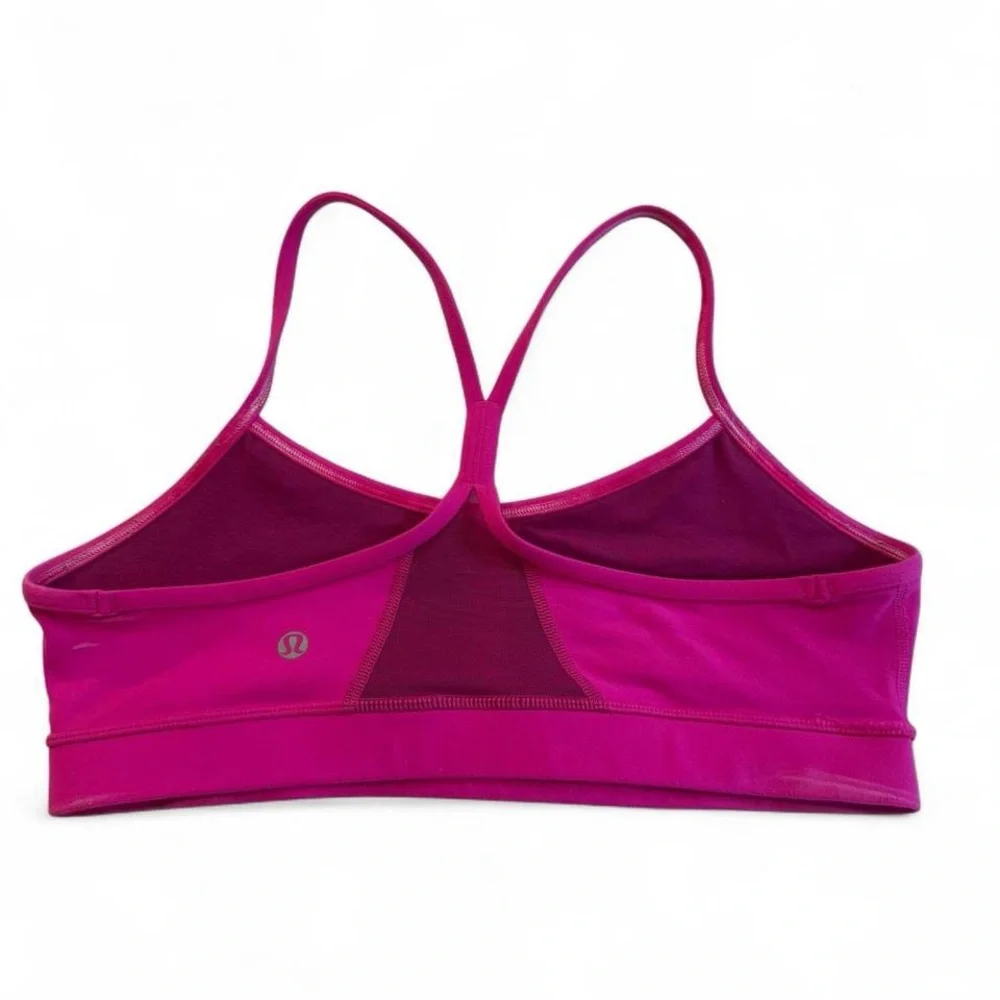 Lululemon Flow Y Bra IV Size 10 - Fuchsia Pink Mesh Y-Back Yoga Top
